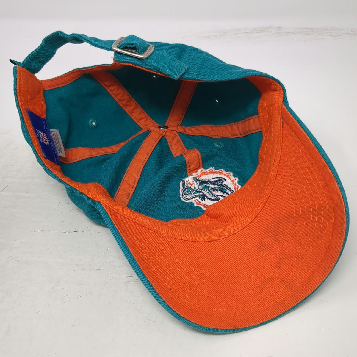 Miami Dolphins NFL Reebok Cap Blue Orange One Size Slideback Embroidered Hat