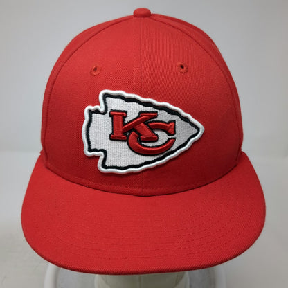 New Era Kansas City Chiefs NFL Red Snapback One Size Hat 9FIFTY Flat Brim White