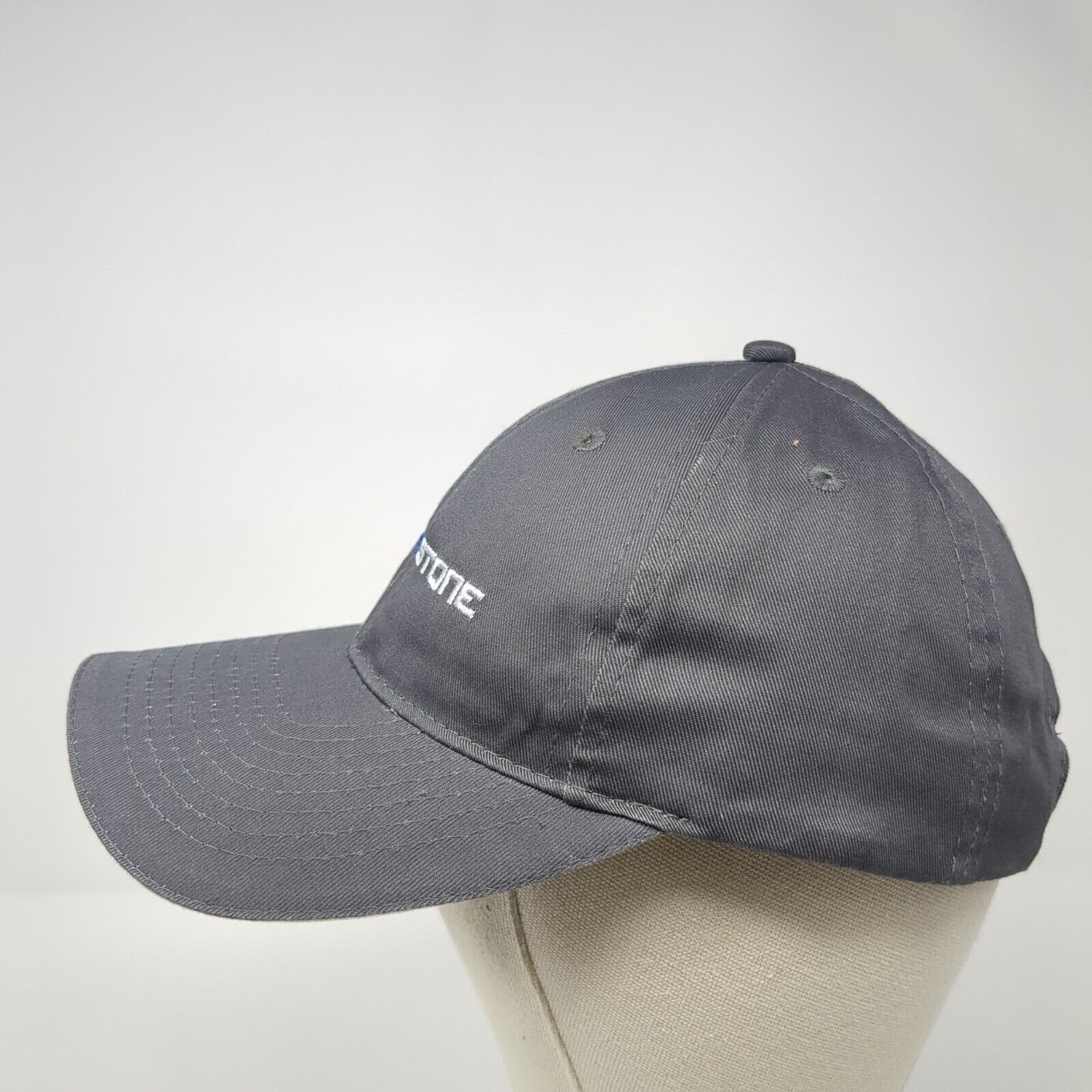 Blue Stone Strapback Hat Gray One Size Adjustable Embroidered Port & Company