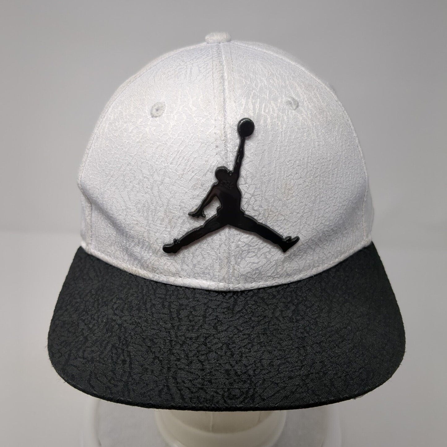 Jordan Jumpman Metal Logo Snapback Hat White Youth One Size Colorblock