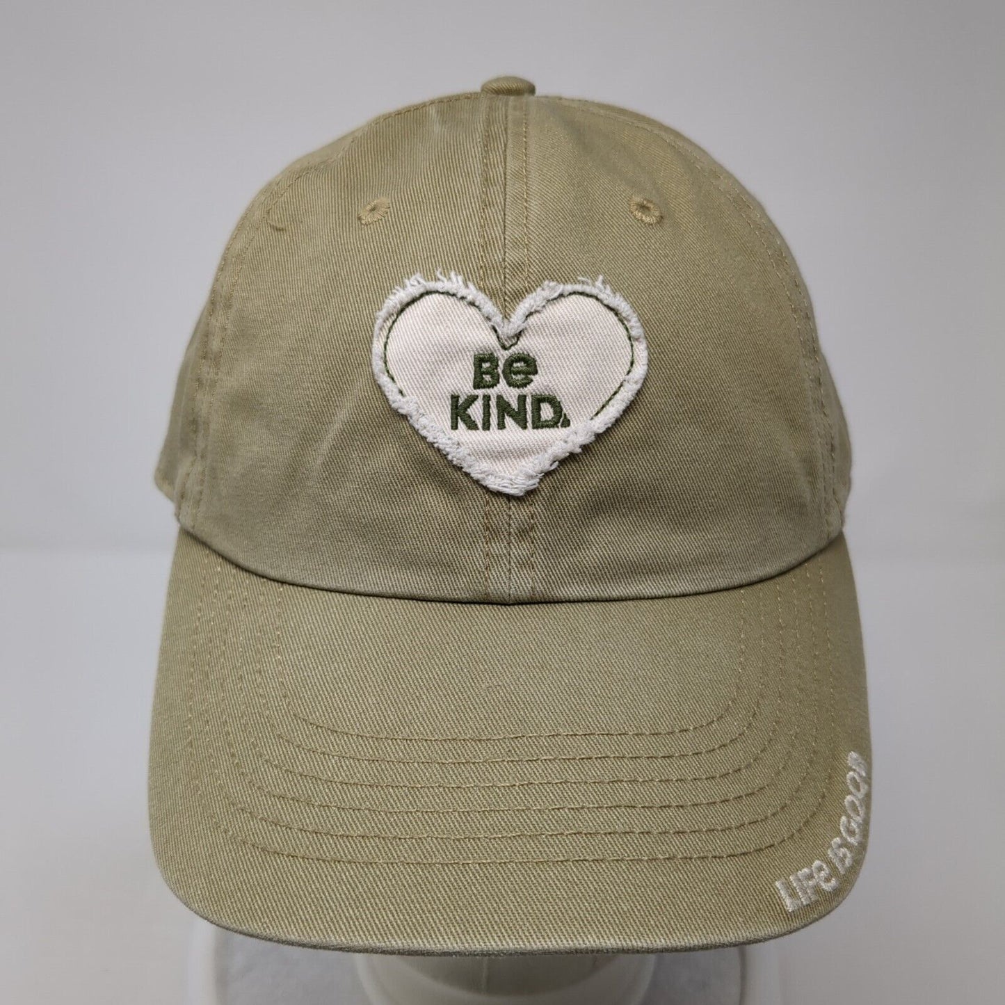 Be Kind Life Is Good Slideback Hat Tan One Size Adjustable Keep It Simple
