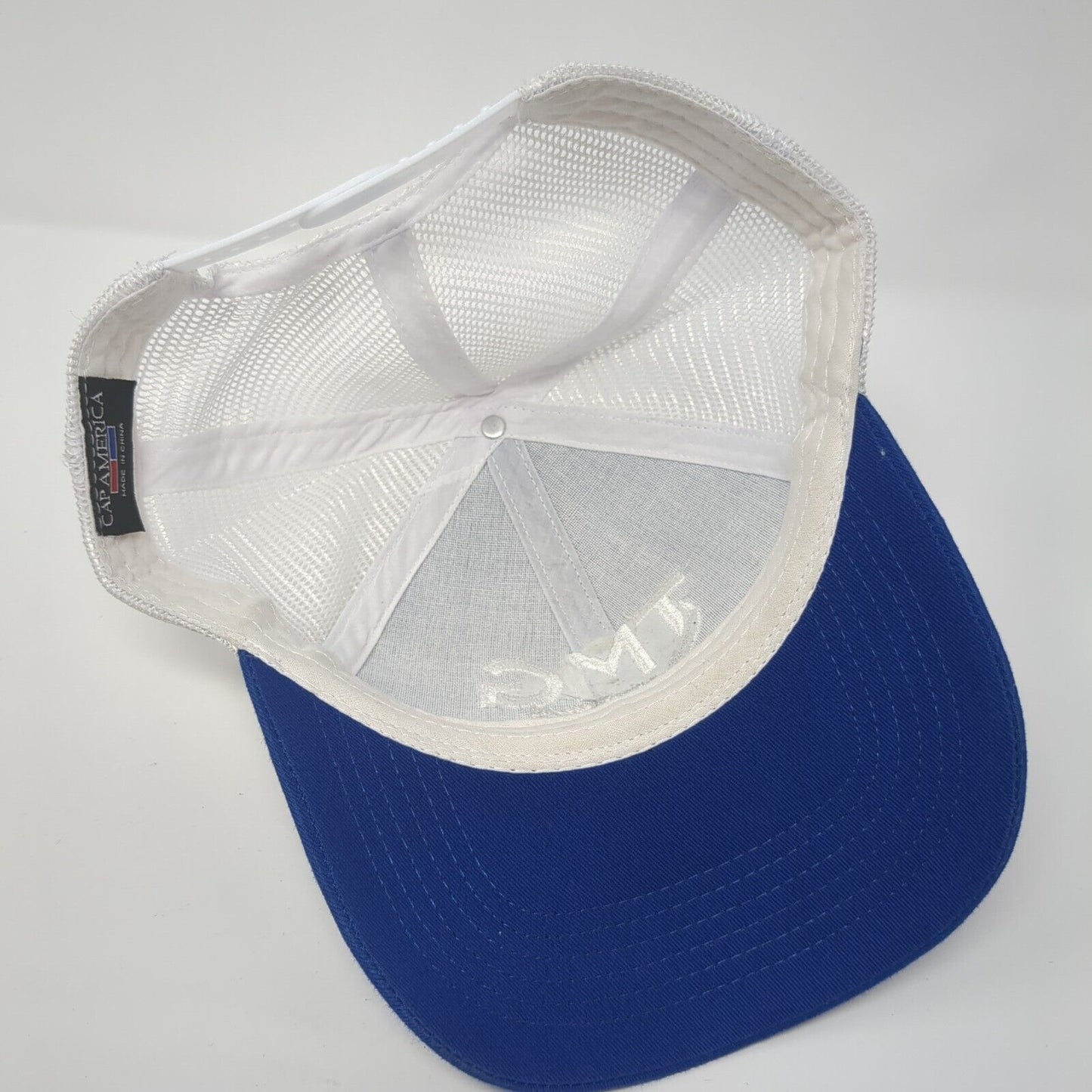 TMG Services Snapback Trucker Hat Blue OS Adjustable Mesh Back Cap America