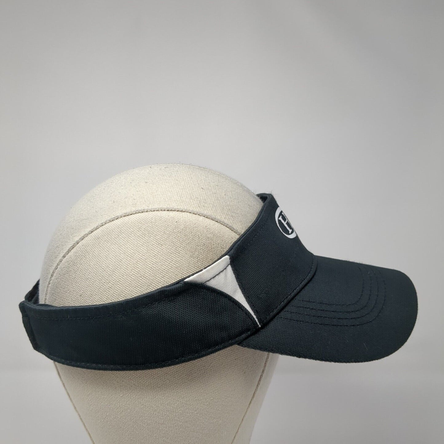 Letter H Golf Sun Visor Hat Black One Size Adjustable Lightweight Sport-Tek