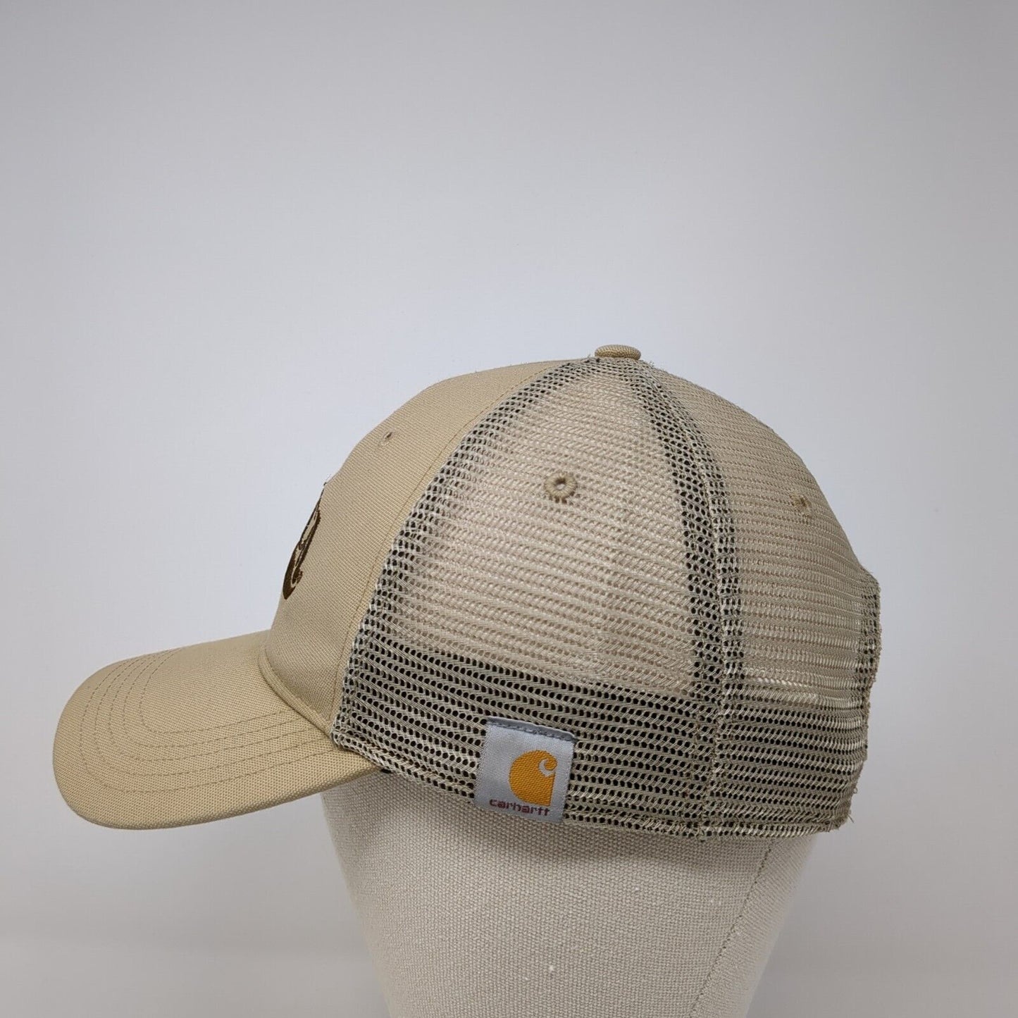 Seneca Snapback Trucker Hat Tan OS Adjustable Mesh Back Embroidered Carhartt