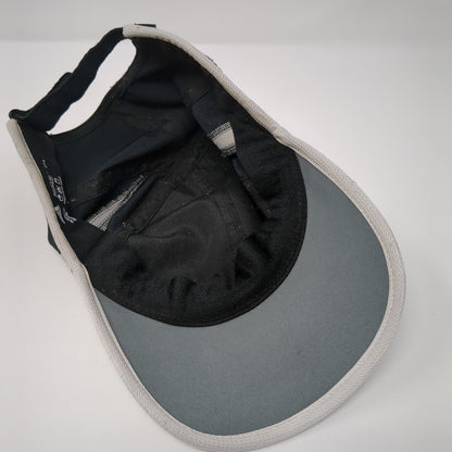 Adidas Aeroready Strapback Hat Black OSFA Mesh 3 Stripes White Trim