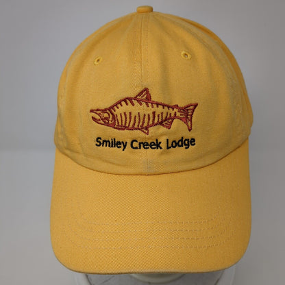 Smiley Creek Lodge Slideback Hat Yellow OSFA Adjustable Embroidered