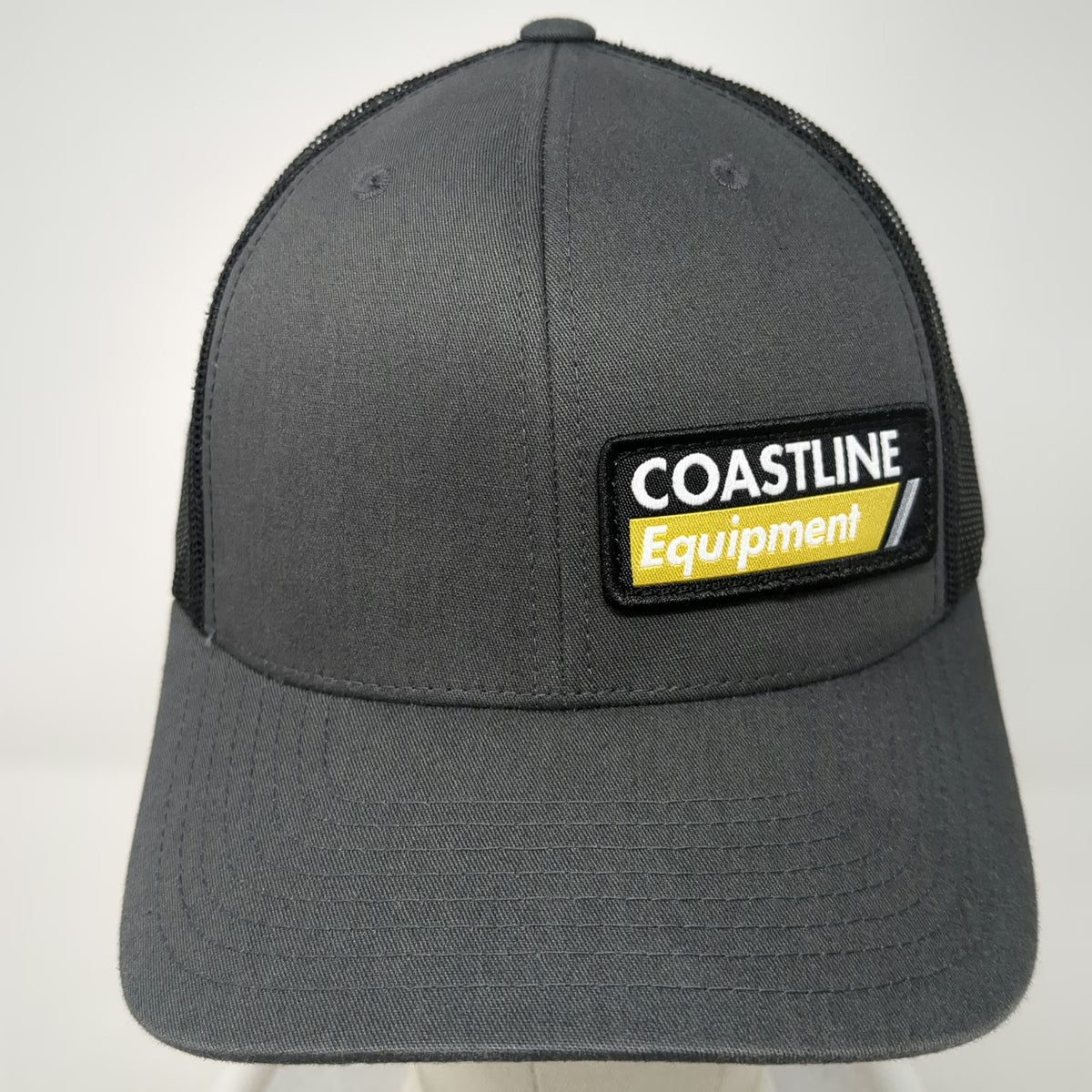 Yupoong Trucker Hat Gray One Size Snapback Coastline Equipment Mesh Logo Patch