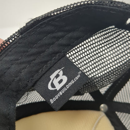 Bodybuilding.com Finish First Trucker Hat Black One Size Adjustable Mesh Back