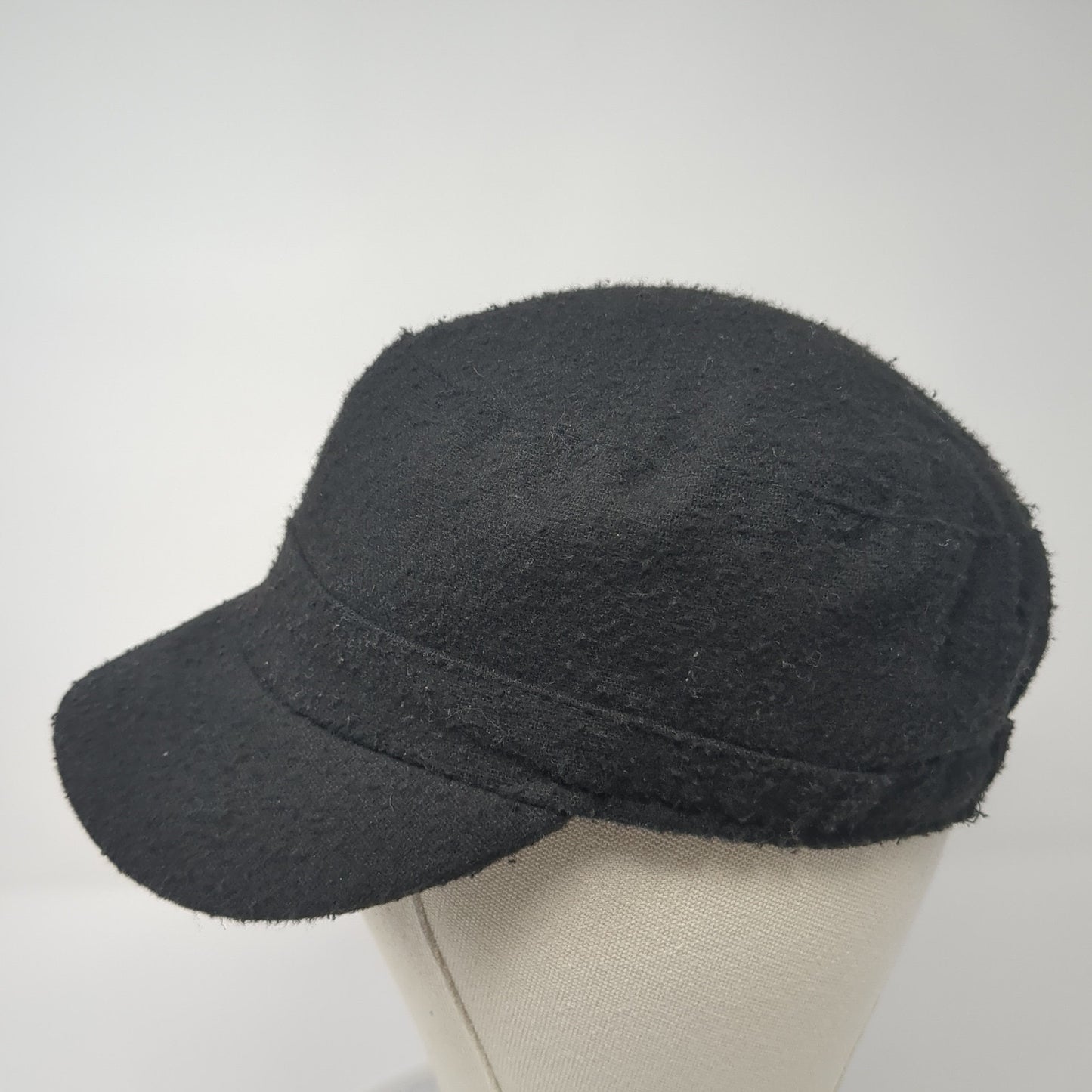 Unbranded Fitted Cadet Army Cap Hat Black One Size Flower Embellished