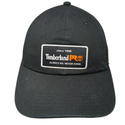 Timberland PRO Trucker Hat Black One Size Mesh Back Orange Snapback Patch Hat