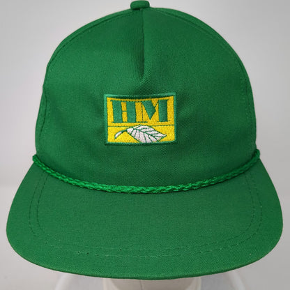 K-Products 5 Panel Green Hat HM Golf Rope Brim Leather Strap Made in USA Vintage