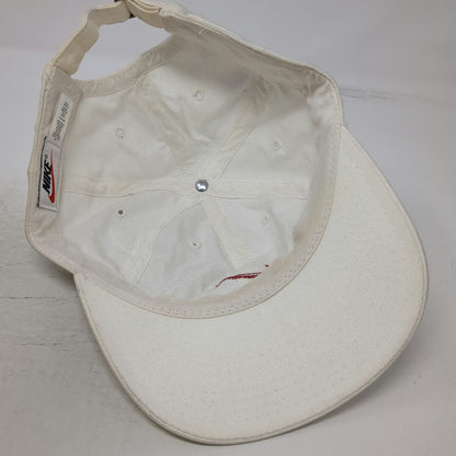 Nike Baseball Cap White OS Adjustable Slideback Cotton Made in USA Hat Vintage
