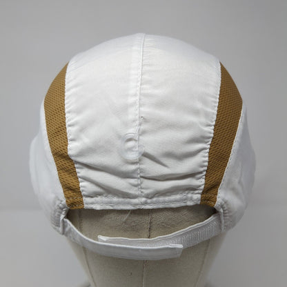 Tri Fla Strapback 5 Panel Cap White One Size Adjustable Embroidered Breathable