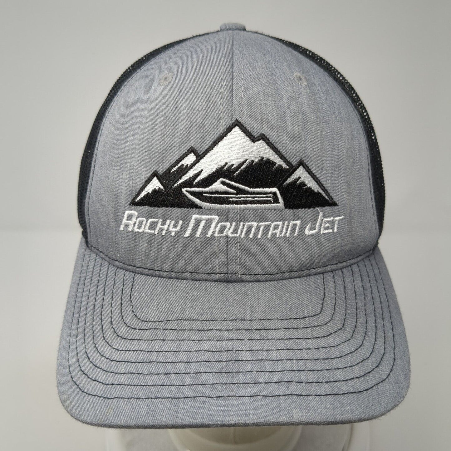 Rocky Mountain Jet Snapback Trucker Hat Gray One Size Mesh Back 6 Panel