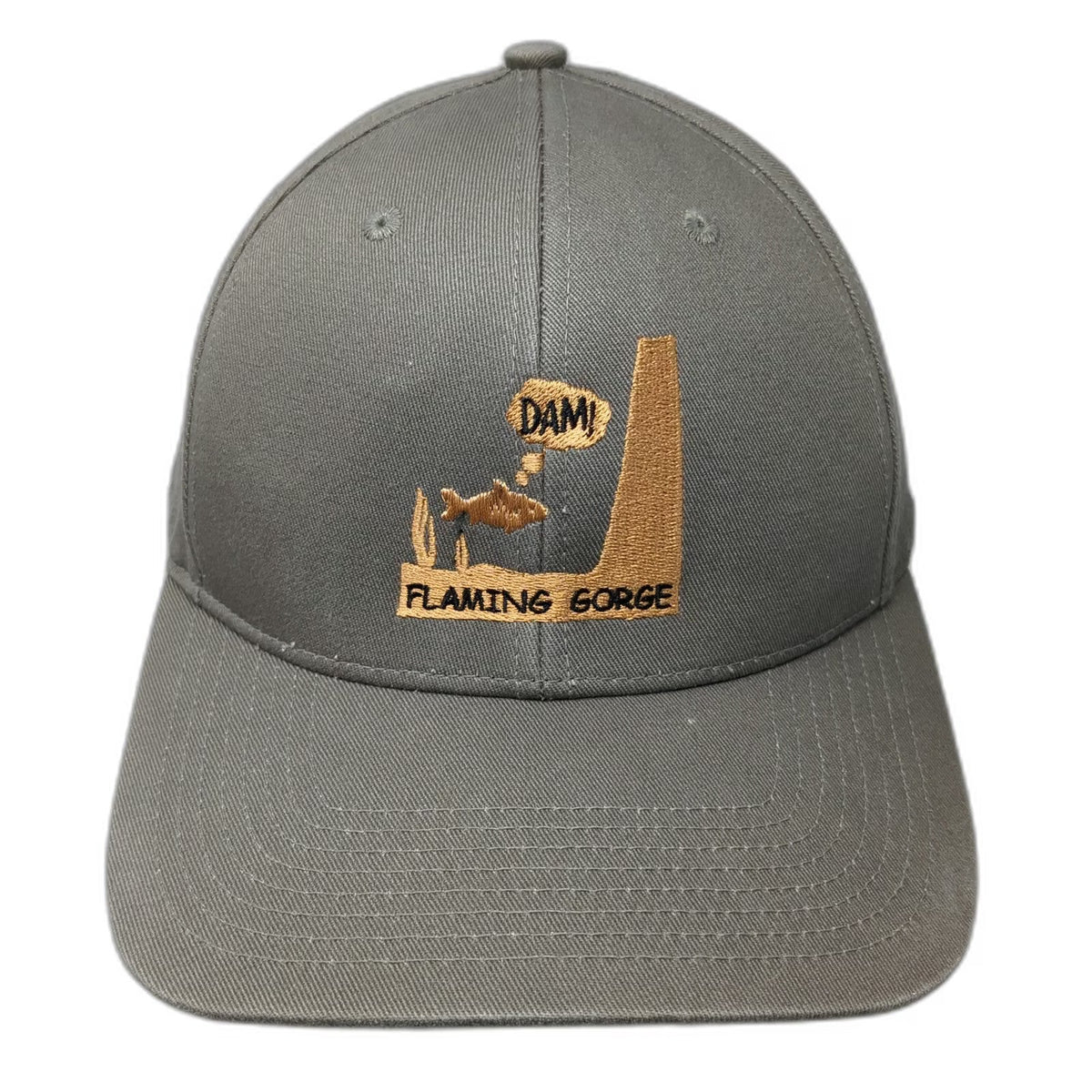Outdoor Cap Snapback Brown One Size Flaming Gorge Dam Fish Souvenir Utah Hat
