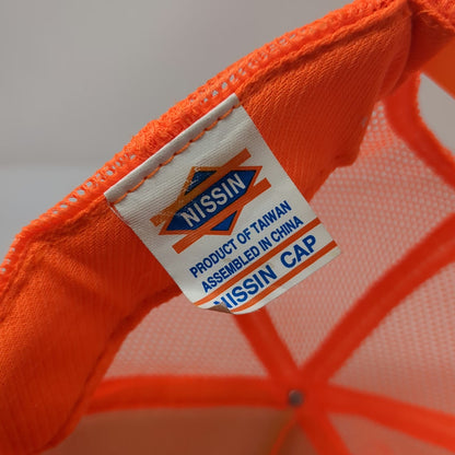 Nissin Trucker Hat Orange One Size Fiddlers Festival Weiser Idaho Mesh Snapback