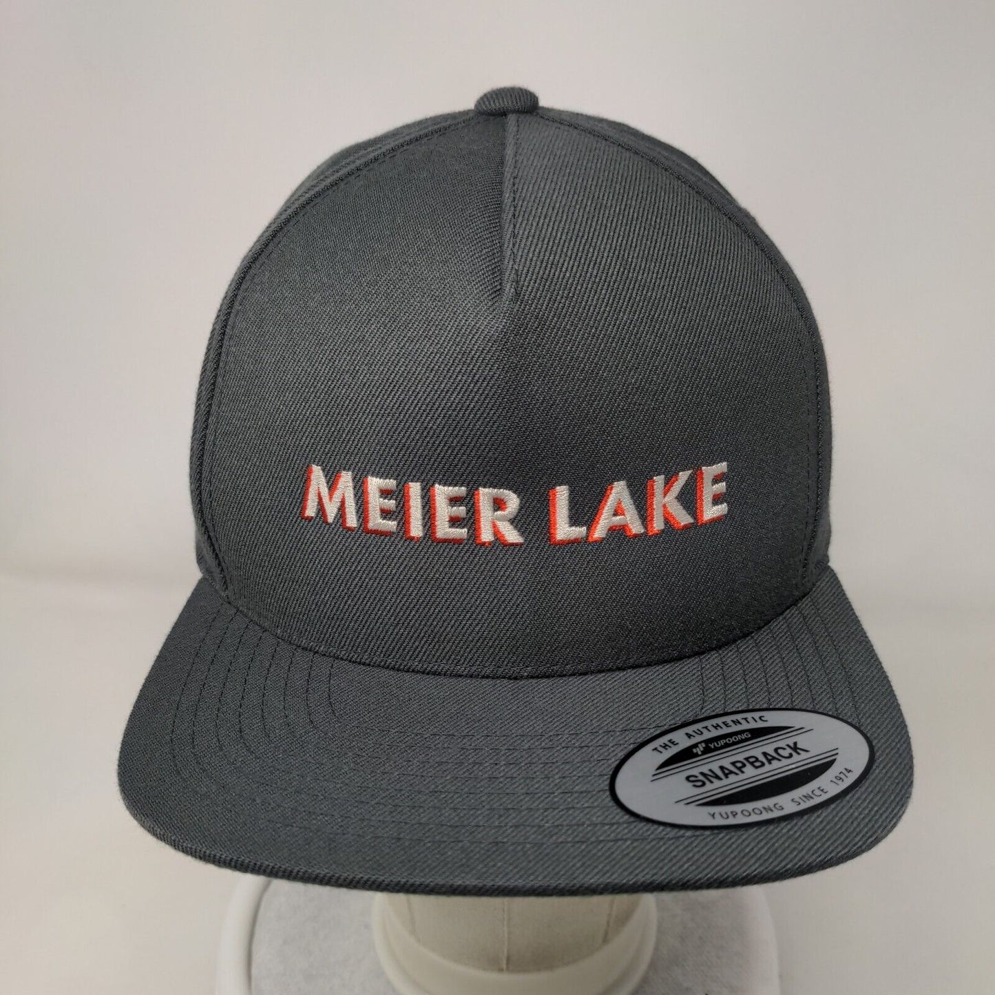 Meier Lake Snapback Hat Gray One Size Adjustable The Classics Yupoong