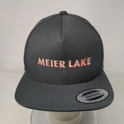 Meier Lake Snapback Hat Gray One Size Adjustable The Classics Yupoong