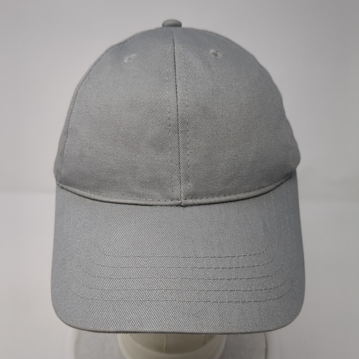 Unbranded Strapback Hat Gray One Size Adjustable Vented Holes 6 Panel Blank