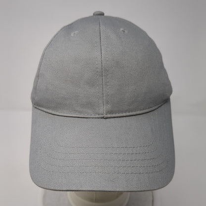 Unbranded Strapback Hat Gray One Size Adjustable Vented Holes 6 Panel Blank