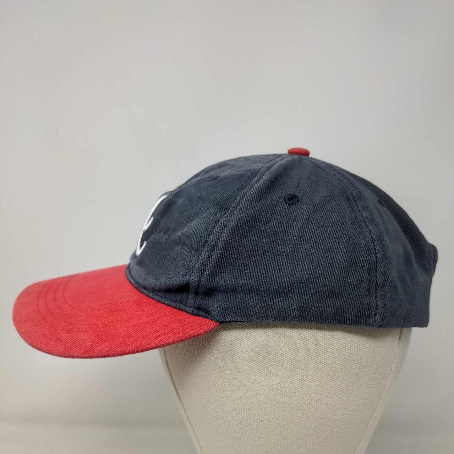 Atlanta Braves Mens Strapback Hat Blue Embroidered Atlanta Braves Chevrolet Logo