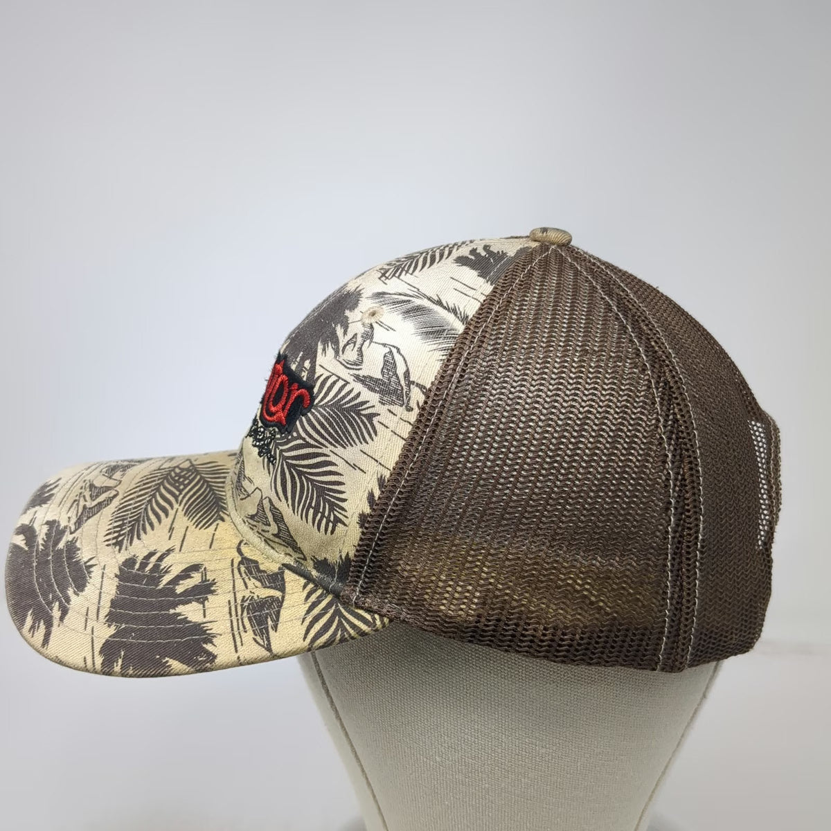 Richardson Trucker Hat Beige Brown One Size Tropical Gator Repel Snapback