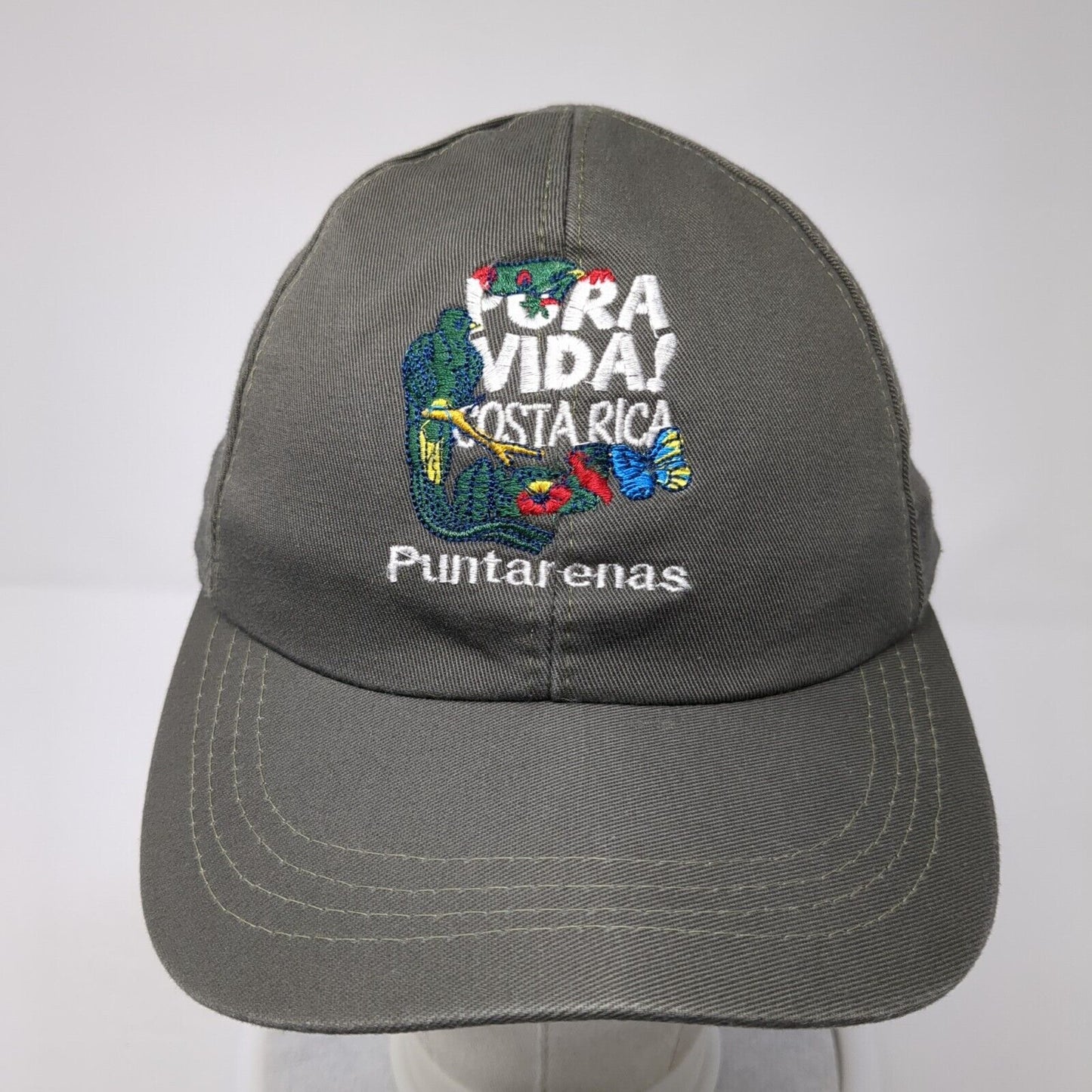 Pora Vida Costa Rica Puntarenas Strapback Hat Brown OS Adjustable Embroidered