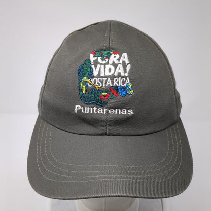 Pora Vida Costa Rica Puntarenas Strapback Hat Brown OS Adjustable Embroidered