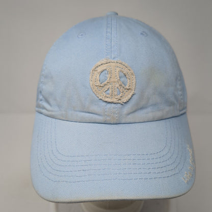 Peace Symbol Slideback Hat Blue One Size Adjustable Solid Life Is Good