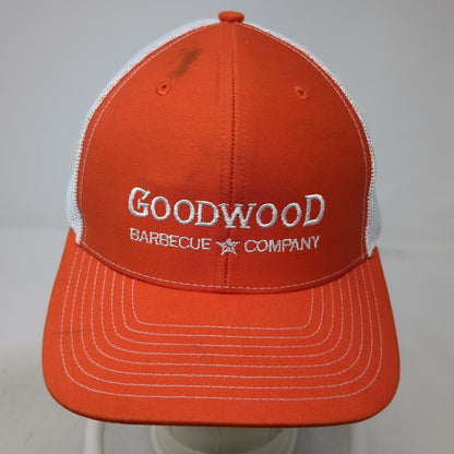 Richardson Trucker Hat Orange White One Size Goodwood Barbecue Company Mesh