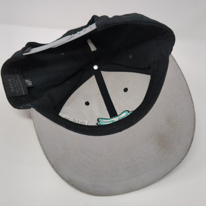 Fox Snapback Hat Black One Size Adjustable Embroidered Colorblock