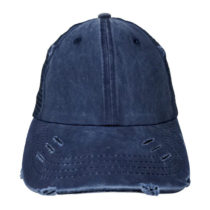 Unbranded Strapback Mesh Back Trucker Hat Blue One Size Adjustable Blank