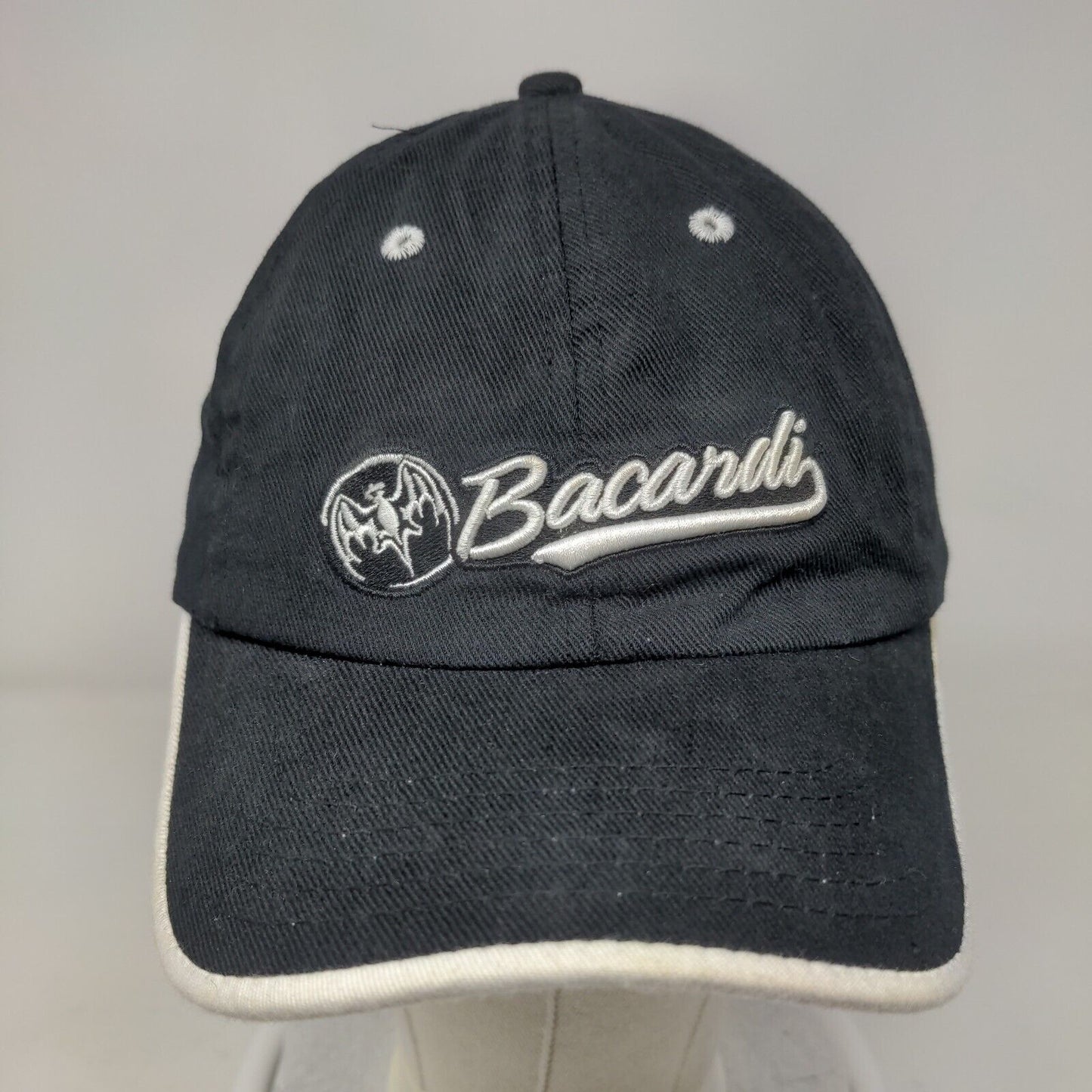 Bacardi 62 Strapback Hat Black One Size Embroidered Adjustable 6 Panel