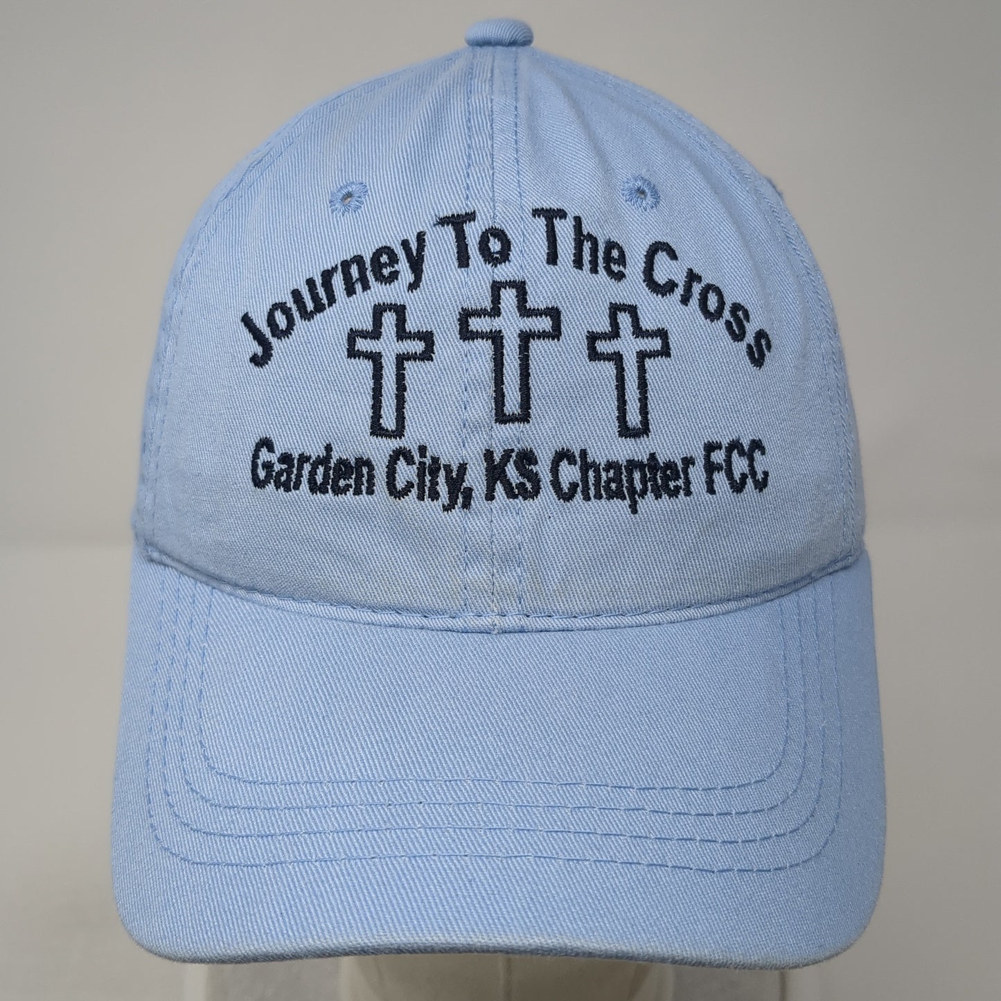 Journey To The Cross Cowboy Up Slideback Hat Blue One Size Outdoor Cap