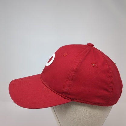 Letter P Strapback Hat Red One Size Adjustable 6 Panel Outdoor Cap