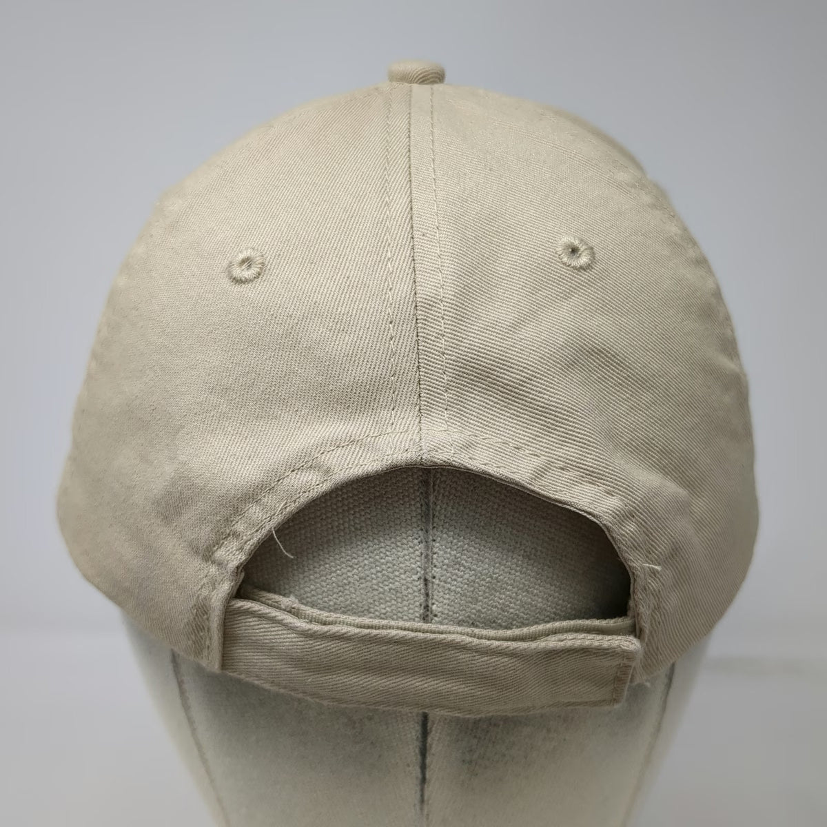 Hit Wear 5 Panel Beige One Size Cat Cafe Logo Embroidered Cotton Strapback Hat
