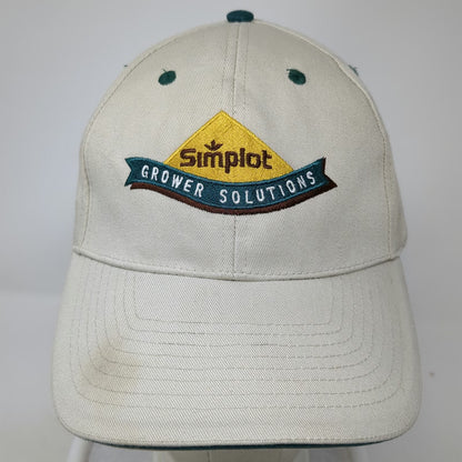 Simplot Baseball Cap Beige One Size Grower Solutions JR Company Adjustable Hat