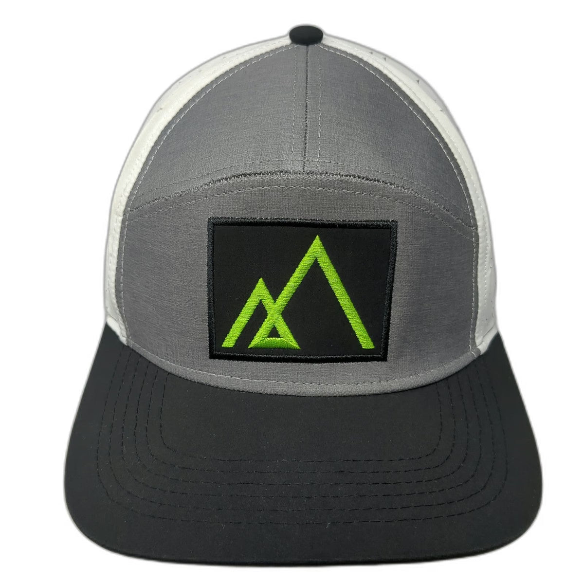 The Heartbeat Brand Trucker Hat Gray White Black One Size Mountain Logo Patch