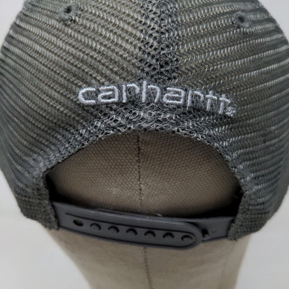 Carhartt Men's Snapback Mesh Back Hat Gray Adjustable Patch Logo