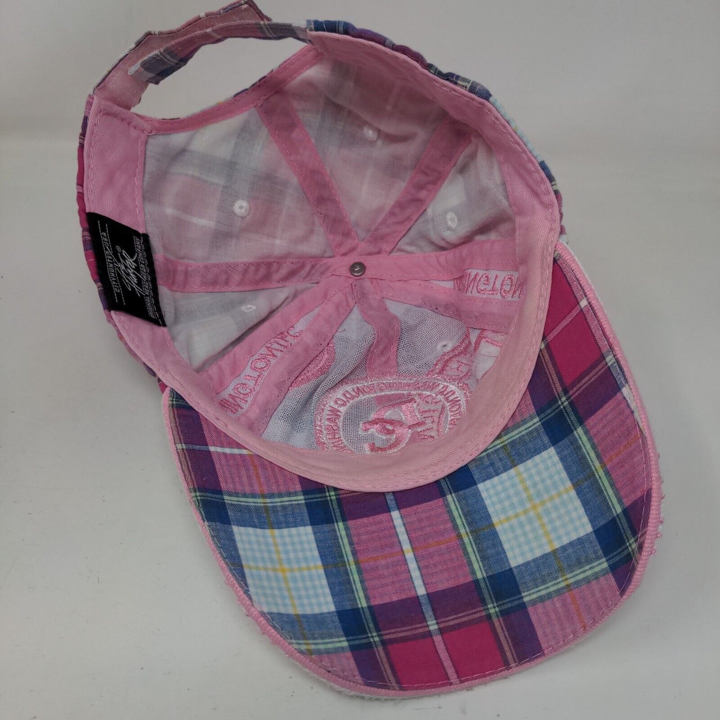 Washington DC Strapback Hat Multicolor One Size Embroidered Plaid