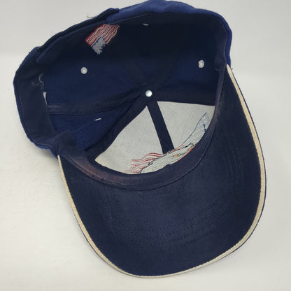 American Flag Eagle Strapback Hat Blue One Size God Bless America