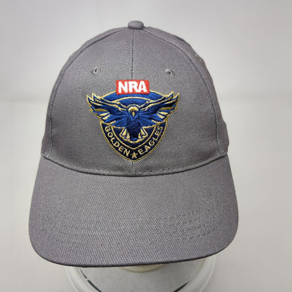 NRA Golden Eagles Strapback Hat Gray OSFA Adjustable Embroidered