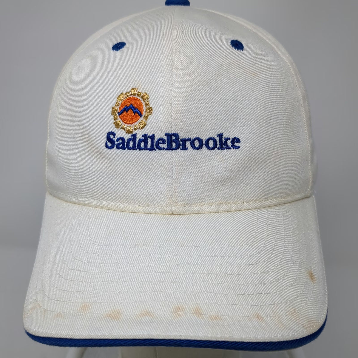 Town Talk SaddleBrooke White Blue Baseball Cap Hat OSFM Strapback Embroidered