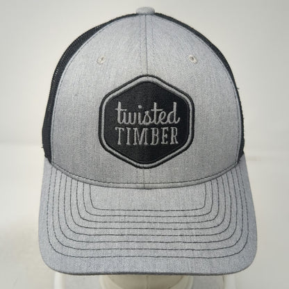 Richardson Trucker Hat Gray One Size Twisted Timber Mesh Snapback Patch Logo