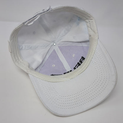 BEHR Strapback Hat White One Size Adjustable Embroidered Vented Holes 6 Panel