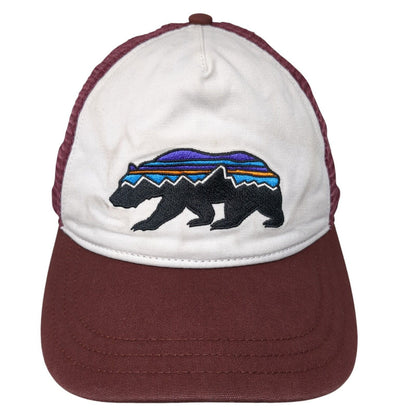 Patagonia California Bear Snapback Trucker Hat Red OS Adjustable Mesh Back