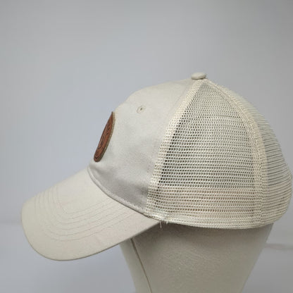 Trucker Hat Beige One Size Snapback Mesh Back Hawaii Hanalei Kauai Leather Patch