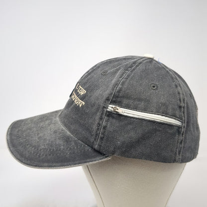 Decky Baseball Cap Gray One Size Side Zipper Pocket Hilltop Station Hat Strap