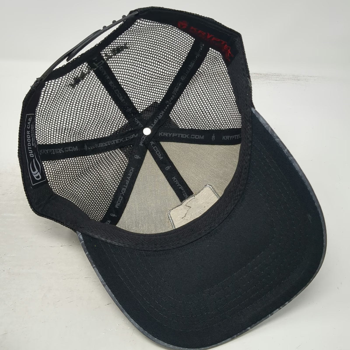 Kryptek Trucker Hat Gray OSFM Spartan Shield Typhon Camo Cooling Mesh Snapback