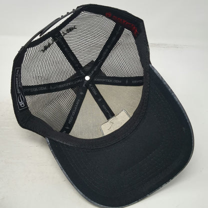 Kryptek Trucker Hat Gray OSFM Spartan Shield Typhon Camo Cooling Mesh Snapback